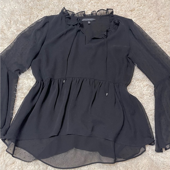 White House Black Market Tops - White House Black Market Black Sheer Blouse